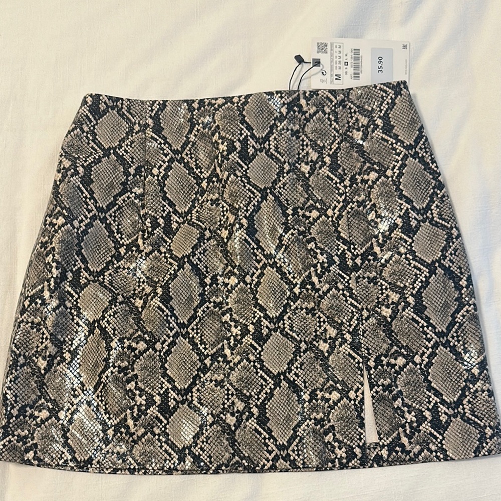 Zara Snake Print Mini Skirt